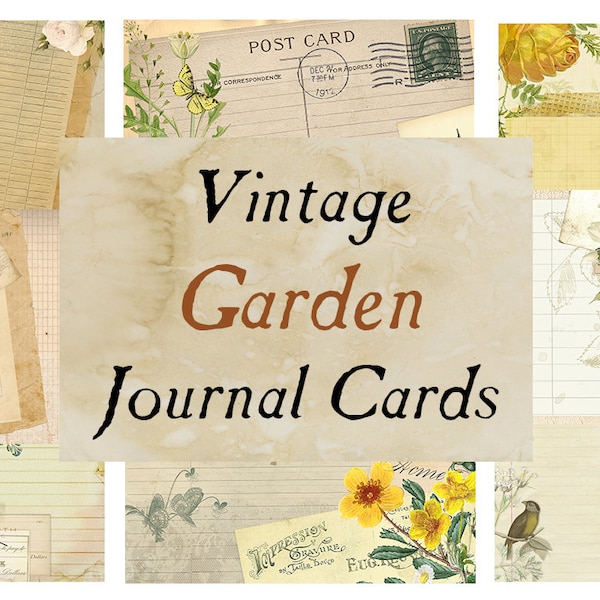 Digital Vintage Journaling Cards - Vintage Garden