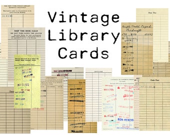 Digital Vintage Library Card Ephemera