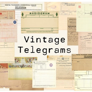 Digitalen Jahrgang Telegramme Ephemera Collage Blatt