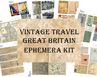 Digital Vintage Ephemera Kit - Travel Great Britain