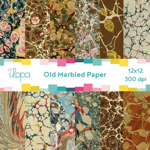 Papel marmorizado digital antigo vintage 300 dpi 12x12