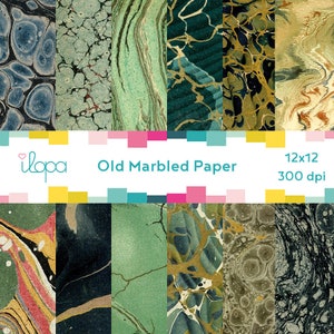 Digital Old Vintage Marbled Paper 300 dpi 12x12