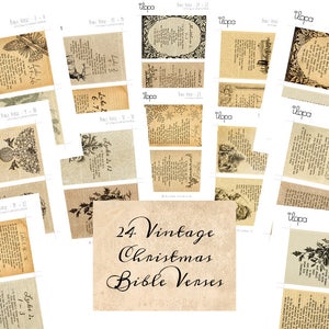 Digitale Vintage bijbelverzen - vintage christmas