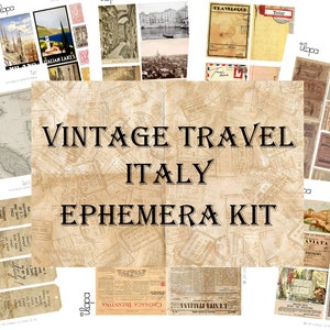 Digitale vintage ephemera Kit-reizen Italië