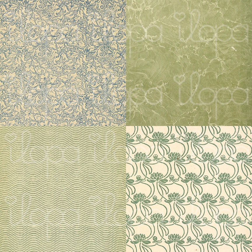 Digital Old Pattern Paper Endpaper 300 Dpi 12x12 - Etsy