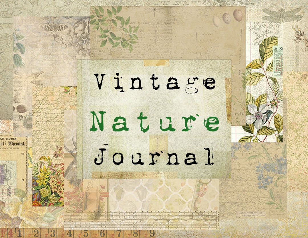 Printable Vintage Nature Journal Kit - Nature, Garden Flower Ephemera, Printable Journal, Garden ...