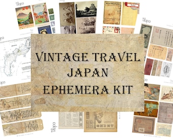 Digital Vintage Ephemera Kit - Travel Japan