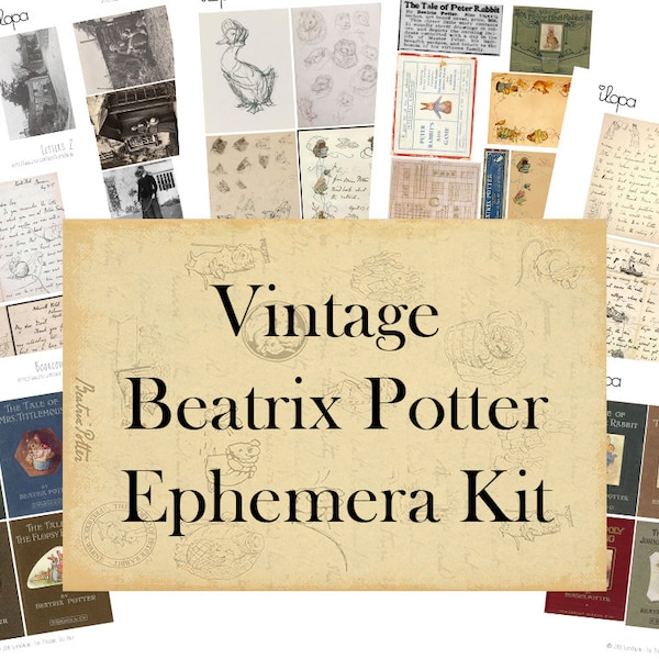 Printable Vintage Beatrix Potter Ephemera Collage Sheet