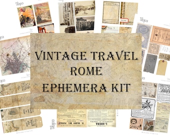 Digital Vintage Ephemera Kit - Travel Rome