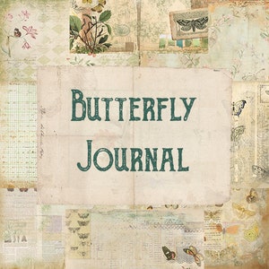 Afdrukbare Vintage Butterfly Journal Kit - Nature Junk Journal diy dagboekpagina direct digitaal downloaden