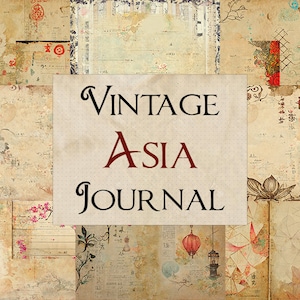 Zestaw do druku Vintage Asia Journal Kit - Japonia, pamiątki z podróży, dziennik do druku, pamiętnik, cyfrowe natychmiastowe pobieranie 300 dpi