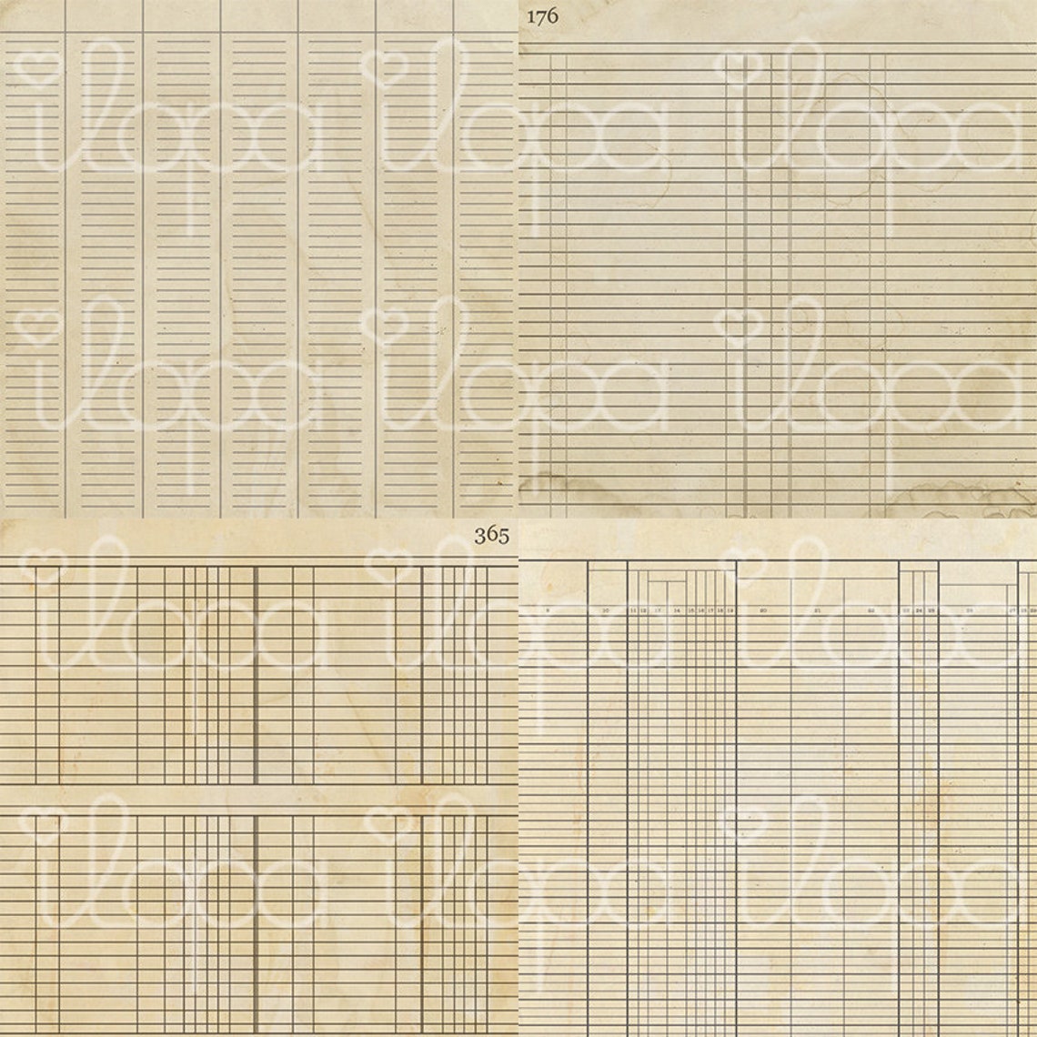 Digital Old Ledger Paper 300 Dpi 12x12 Etsy