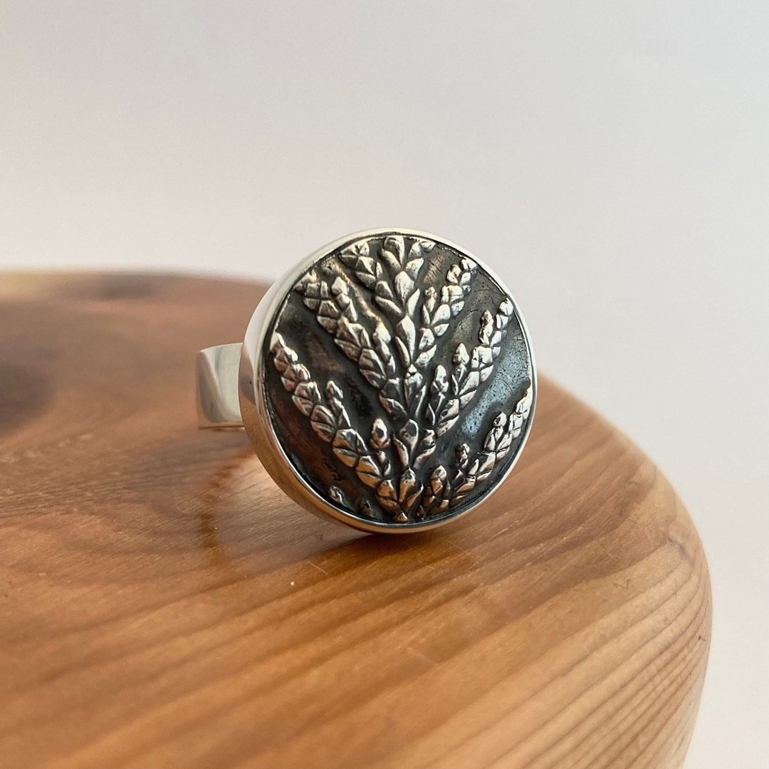 Oxidized Fine Silver Conifer Ring: Handmade Woodland Jewellery - Etsy