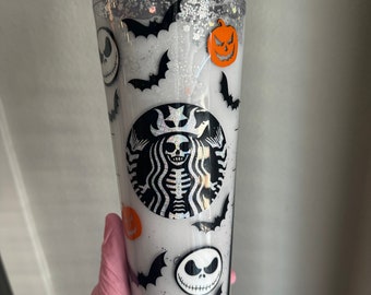 Jack Skellington Halloween Snowglobe Tumbler