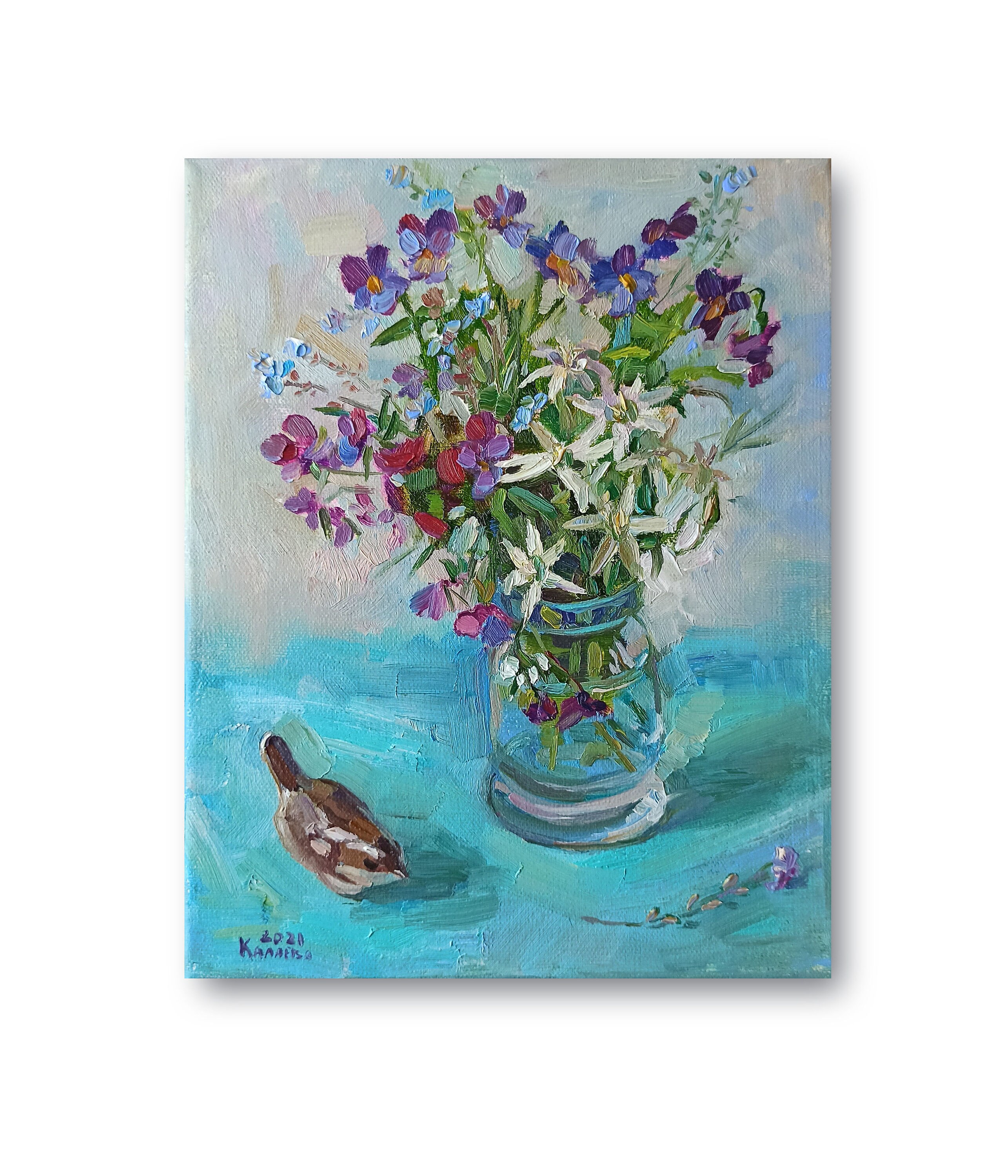 Pansy Painting Flower Art Floral Oil Painting Pansies Wall Art Etsy