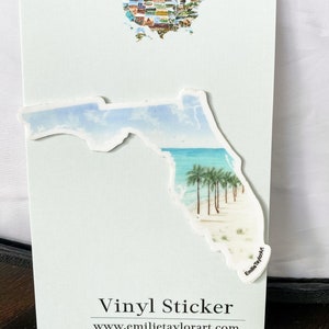 Florida Decal, Watercolor Florida Sticker, FL Car Decal, Home State Decal, State Sticker, Thermos Decal, Waterproof FL Decal, Florida Art