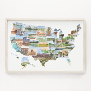 USA Aquarell Karte, USA Karte Malerei, 50 Staaten Karte, USA Reisekarte, Amerika Karte, USA Karte Druck, Schule USA Karte, Reisegeschenk