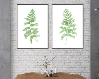 Watercolor Fern set of Prints, Watercolor Fern Paintings, Fern Art, Botanical Art, Botanical Print, Greenery Art, Botanical Home Decor, Fern