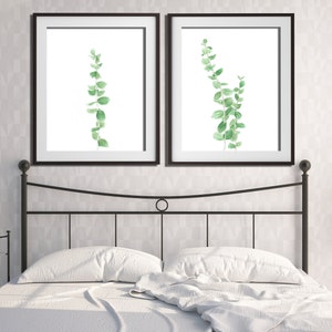 Eucalyptus Print set, Watercolor  Paintings, Botanical Art, Eucalyptus Print, Botanical Home Decor, Plant Prints, Botanical wall art, plants