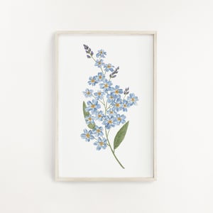 Forget Me Nots Print, Watercolor Forget me not Painting, Blue Florals, Floral Art Print, Blue Flower painting, Watercolor Botanicals