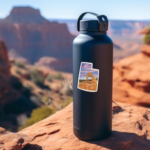 Utah Arches National Park Decal, Watercolor Arches Sticker, Delicate Arch, Unique Utah Sticker, Arches National Park Souvenir Sticker