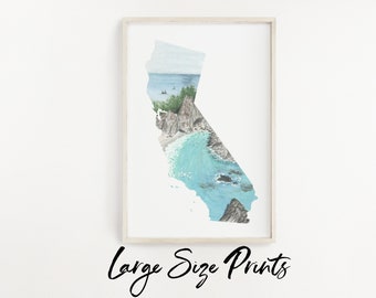 Any State Watercolor Painting, Large Size State Art, Lg State Print, State Poster, Home State Gift, Home State Art, Office decor