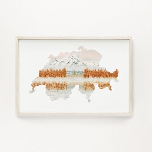 Switzerland Watercolor Print, Switzerland Art, Engadin Painting, Engadin Switzerland, Switzerland Souvenir, County of Switzerland