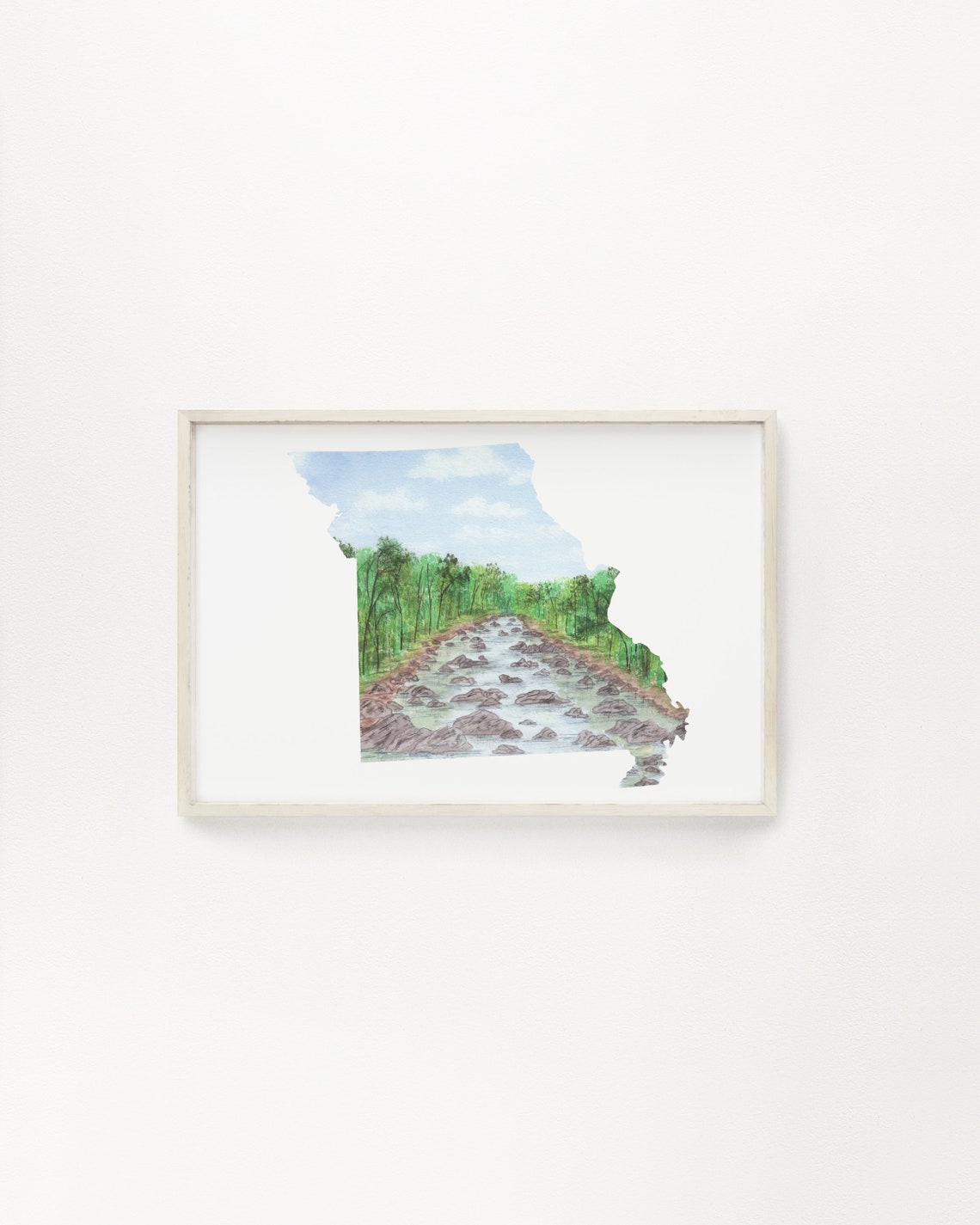 Missouri Watercolor Painting Missouri State Art Home State | Etsy