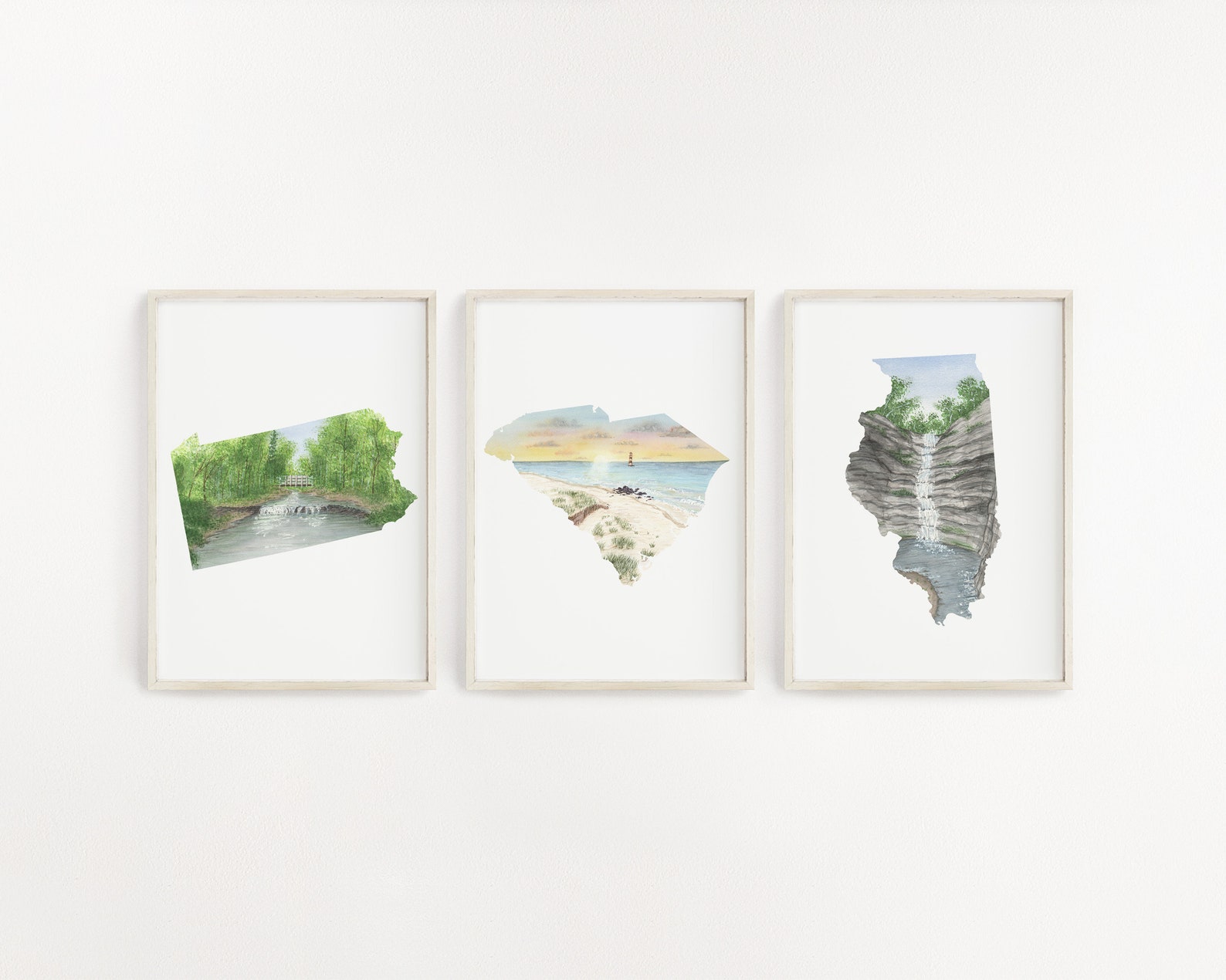 Idaho Watercolor Map Art Print, Fall Creek Falls - Etsy
