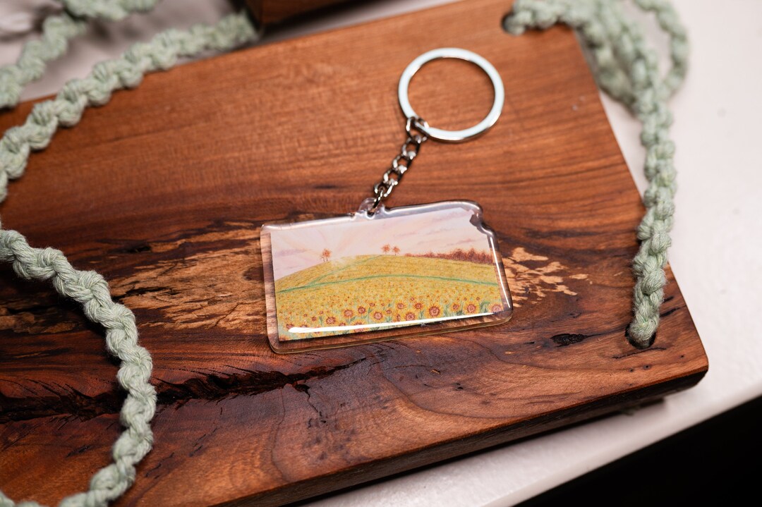 Keychains Kansas Kansas Sunflower Acrylic Keychain, State Souvenir - Etsy