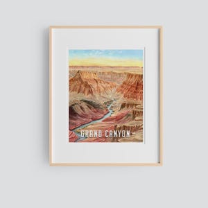 Grand Canyon National Park Print | Grand Canyon Poster | National Park Poster | Watercolor Art of National Parks | Arizona National Park
