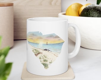 South Carolina Mug, South Carolina Coffee Cup, Folly Beach Ceramic Mug 11oz, SC drink ware, Drinking mug, unique State trinkets