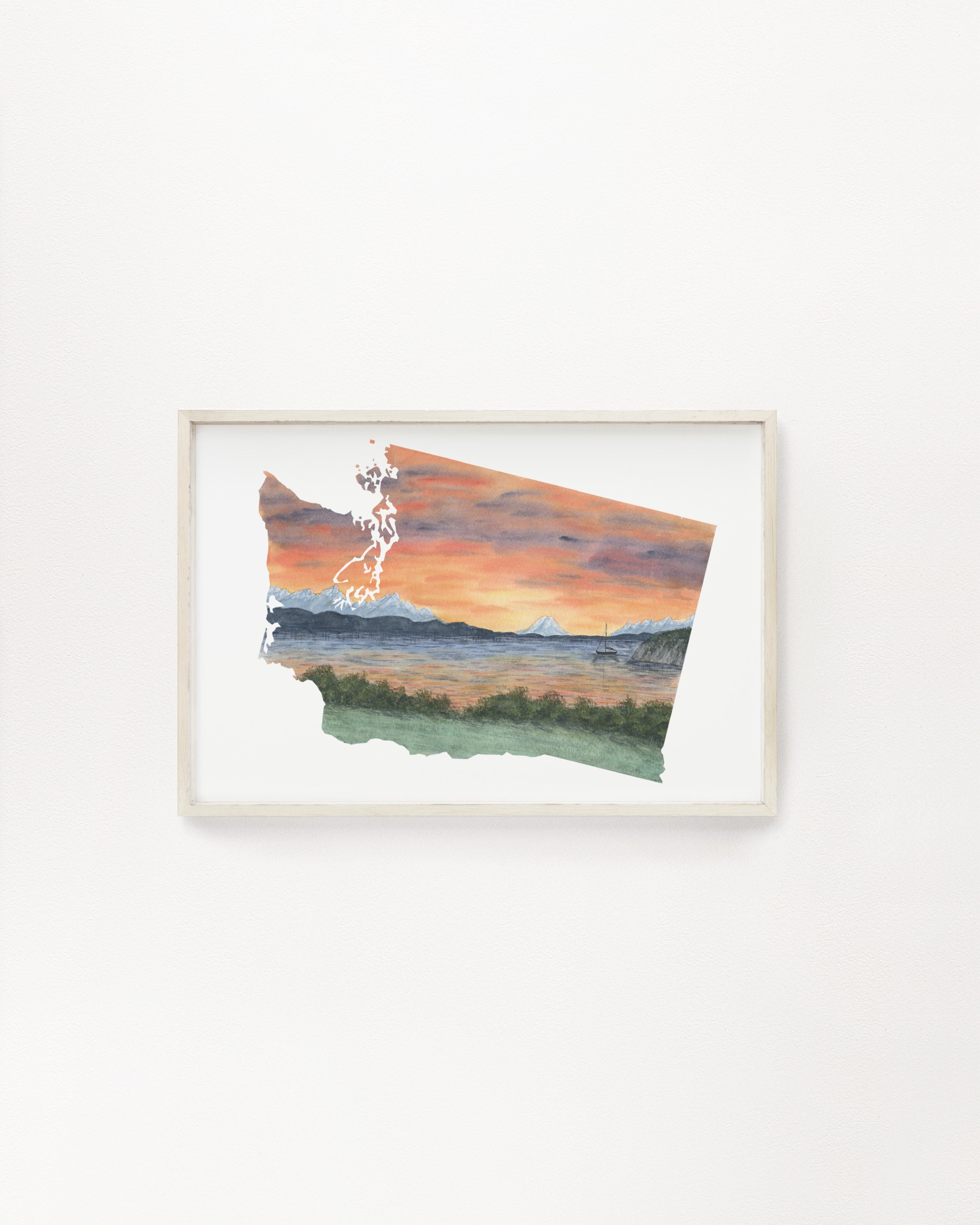 Washington Watercolor Print Washington State Art Washington - Etsy
