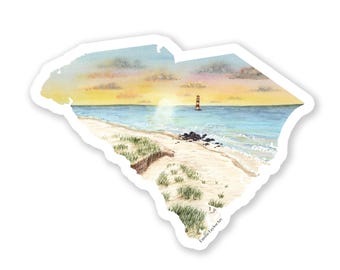 Akvarell South Carolina-dekal, SC State Pride-klistermärke