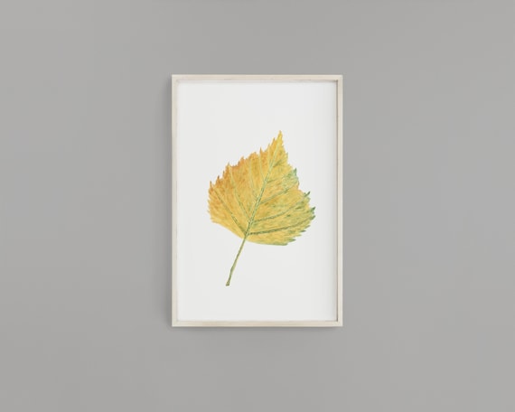 Watercolor Fall Leaves Set of 3 Maple Oak Birch Autumn Decorations Botanical Nature Art Prints or Pillow Covers Wall Decor