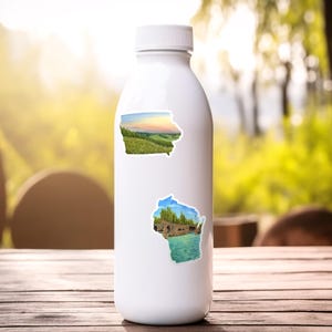 Iowa Loess Hills Decal, Watercolor Iowa Sticker, Iowa Art Sticker, Waterproof State Sticker, Iowa sticker for water bottle