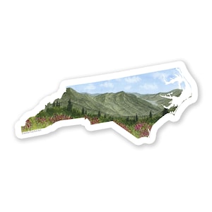 North Carolina Decal, Watercolor North Carolina Sticker, NC Car Decal, State Decal, State Sticker, Thermos Decal, Waterproof NC Decal
