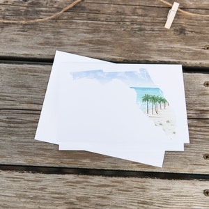 Carte de vœux de Floride, carte d’État d’origine aquarelle, cadeau de l’État de Floride, carte de voyage de Floride, carte vierge, souvenir de Floride, cadeau de voyage de Floride