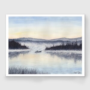 Boundary waters Painting, Solitude&quot; Limited Edition Print, Watercolor Lake painting, Lake house decor, Fishing painting, Cabin Decor