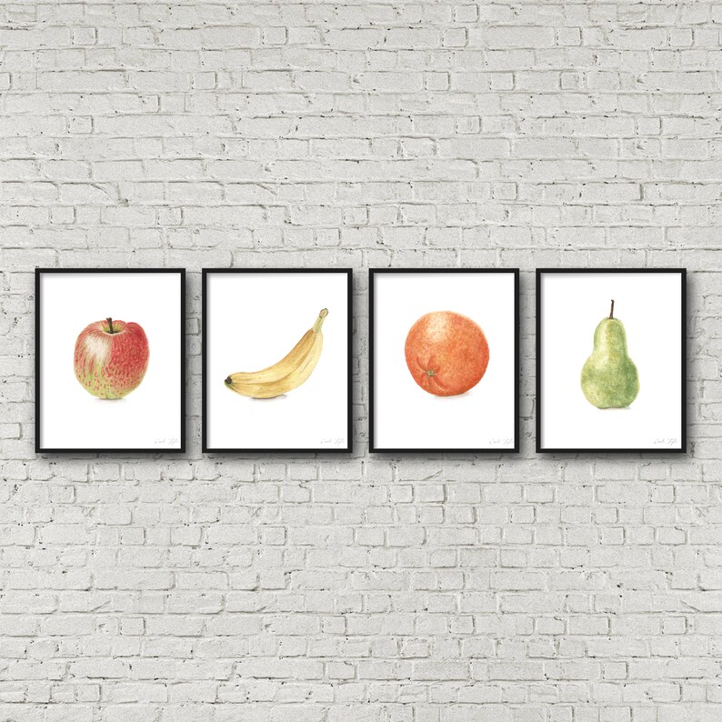 Watercolor Peach Print Kitchen Art Peach Decor Dining Room Etsy
