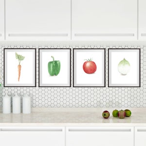 Set of Watercolor Vegetables, vegetable Prints, Vegetable Art, Garden Art, Veggie Decor, Gift for a gardener, Garden lover gift,Vegetables