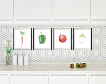 Aquarell Gemüse Drucke, Garten Art, Drucke Set