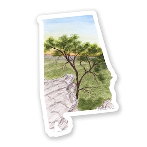 Alabama Decal, Watercolor Alabama Sticker, AL Car Decal, Home State Decal, State Sticker, Thermos Decal, Waterproof Alabama Decal