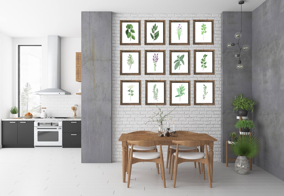 Botanical Herb Watercolor Print, Kitchen Wall Art - Etsy
