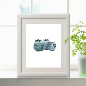 Watercolor Blueberry Painting, Kitchen Wall Art, Dining Room Decor, Fruit Print, Fruit art, Gardener Gift, Watercolor Fruit, Blueberry Ar