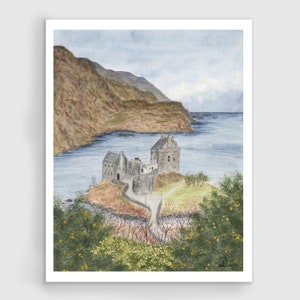 Eilean Donan Castle, Eilean Donan Limited Edition Druck, Schottland Highlands, Aquarell Schloss, Schloss in Schottland, Schloss Malerei