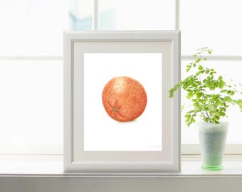 Watercolor Orange Painting, Kitchen Art, Dining Room Decor, Fruit Painting, Realistic Food Art, Gardener Gift, Watercolor oranges, Fruit art