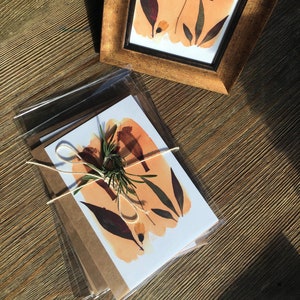Botanical pressed flower art reproduction 4X6 note cards | Set of 4 | Perfect for gifts, framing or note sending | Botanical gift