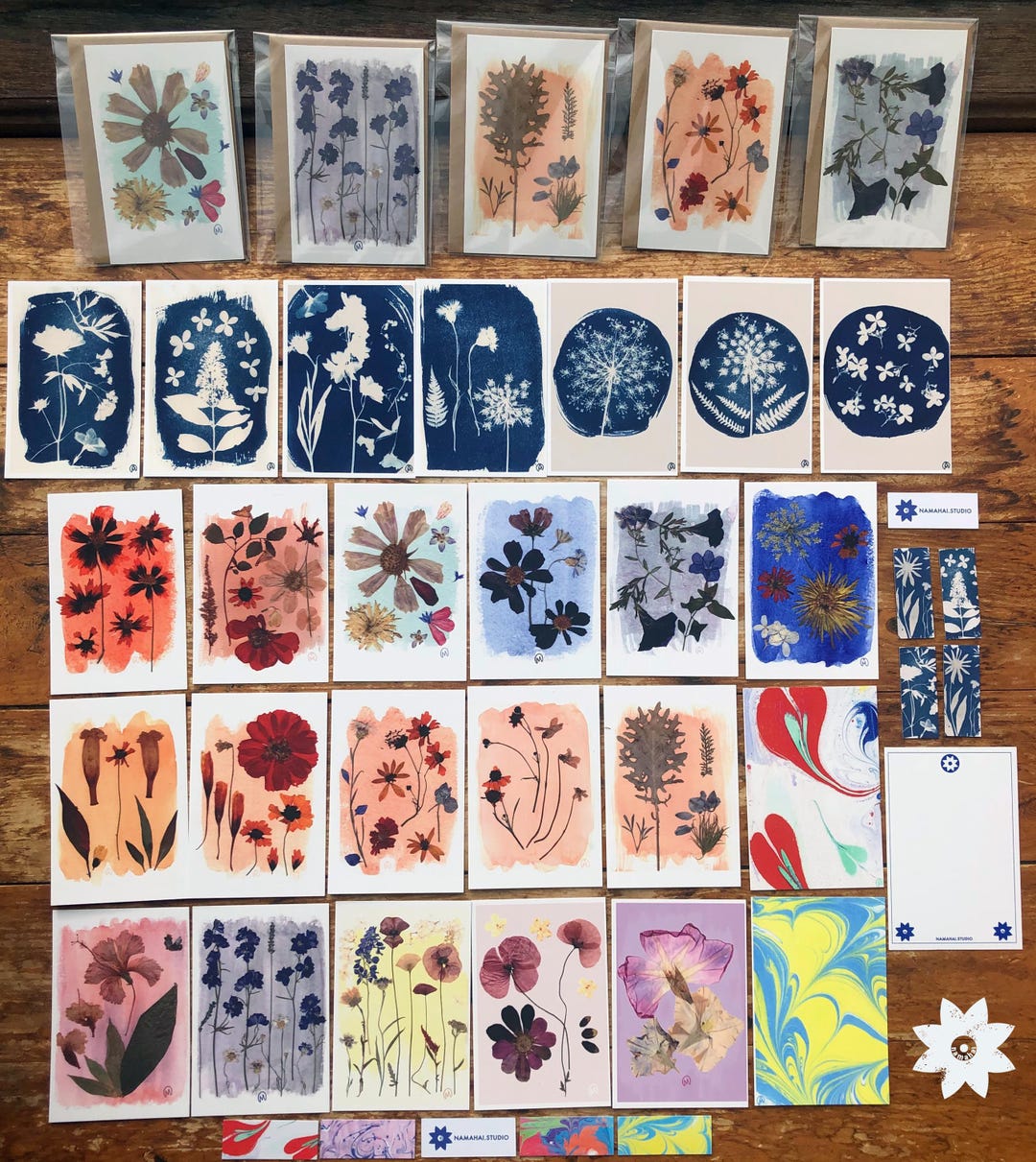 Pressed Flower Note Cards • Botanical Art Cards 4x6 • Wildflower ...