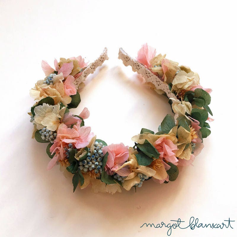 Diadema flores preservadas niña - Romántica - Camomile Bouquet